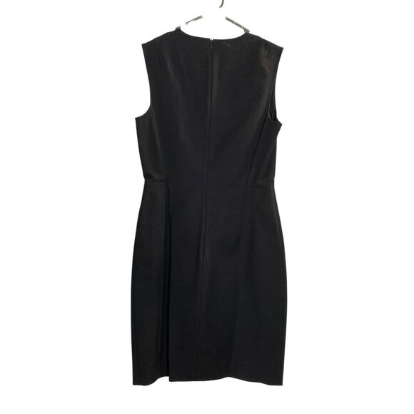 NWT Theory Fitted Dress Bodycon Work Size 6 Black Double Stretch Sleeveless $365 - Picture 2 of 5